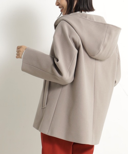 FOUND GOOD（ファウンドグッド）の「ウーリーテックフードコート（その他アウター・レディース・グリーン系2/ブラウン系3/アイボリー/ブラック/グレー系5・L/M/S）」の16枚目の写真