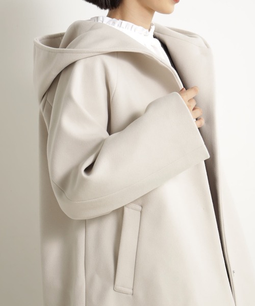 FOUND GOOD（ファウンドグッド）の「ウーリーテックフードコート（その他アウター・レディース・グリーン系2/ブラウン系3/アイボリー/ブラック/グレー系5・L/M/S）」の18枚目の写真