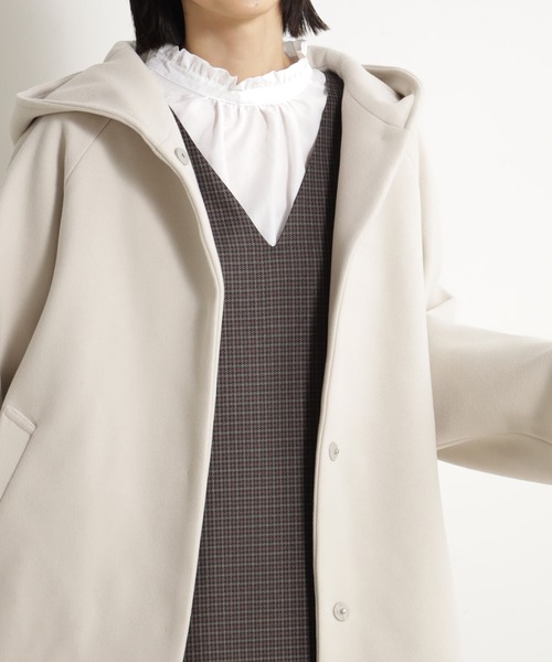 FOUND GOOD（ファウンドグッド）の「ウーリーテックフードコート（その他アウター・レディース・グリーン系2/ブラウン系3/アイボリー/ブラック/グレー系5・L/M/S）」の19枚目の写真