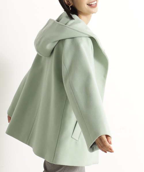 FOUND GOOD（ファウンドグッド）の「ウーリーテックフードコート（その他アウター・レディース・グリーン系2/ブラウン系3/アイボリー/ブラック/グレー系5・L/M/S）」の22枚目の写真