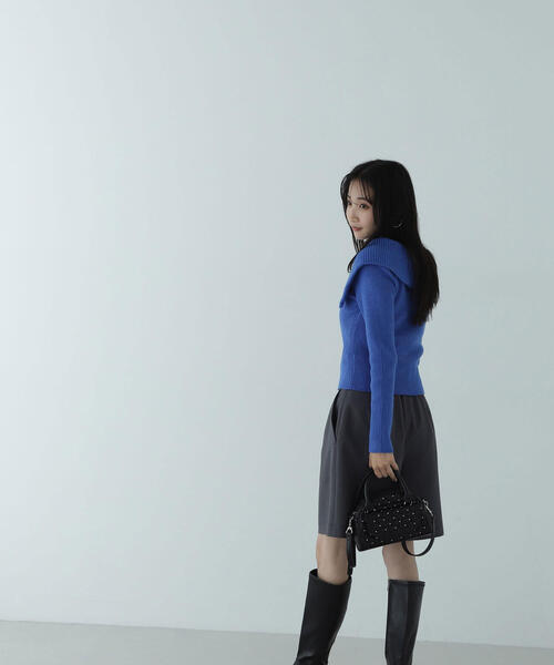 NATURAL BEAUTY BASIC（ナチュラルビューティーベーシック）の「◇【美人百花掲載】ラップディテールキュロット（その他パンツ・レディース・ブラウン/チャコールグレー・MEDIUM/SMALL）」の3枚目の写真