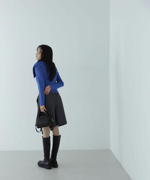 NATURAL BEAUTY BASIC（ナチュラルビューティーベーシック）の「◇【美人百花掲載】ラップディテールキュロット（その他パンツ・レディース・ブラウン/チャコールグレー・MEDIUM/SMALL）」の6枚目の写真