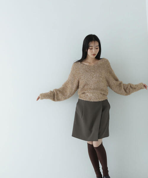 NATURAL BEAUTY BASIC（ナチュラルビューティーベーシック）の「◇【美人百花掲載】ラップディテールキュロット（その他パンツ・レディース・ブラウン/チャコールグレー・MEDIUM/SMALL）」の19枚目の写真