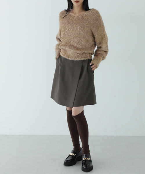 NATURAL BEAUTY BASIC（ナチュラルビューティーベーシック）の「◇【美人百花掲載】ラップディテールキュロット（その他パンツ・レディース・ブラウン/チャコールグレー・MEDIUM/SMALL）」の21枚目の写真