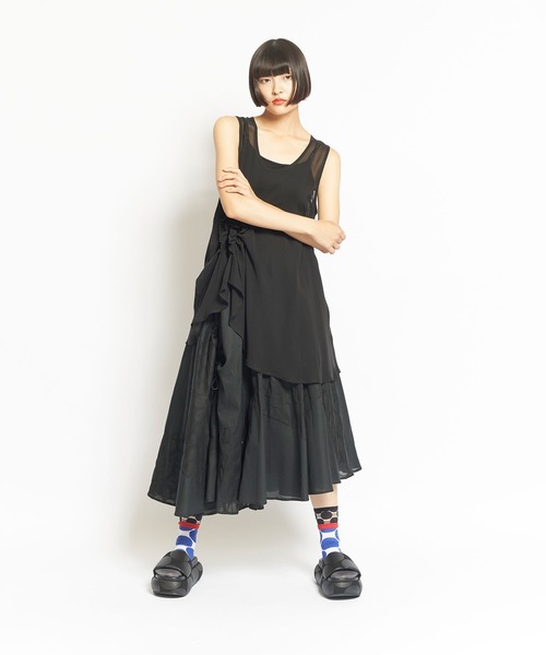 gomme(ゴム)の「塩縮ドットローンチェッカードスカート(スカート・レディース・ネイビー/ブラック・MEDIUM)」の16枚目の写真