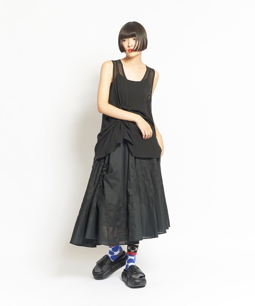 gomme(ゴム)の「塩縮ドットローンチェッカードスカート(スカート・レディース・ネイビー/ブラック・MEDIUM)」の17枚目の写真