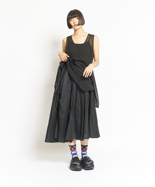 gomme(ゴム)の「塩縮ドットローンチェッカードスカート(スカート・レディース・ネイビー/ブラック・MEDIUM)」の18枚目の写真