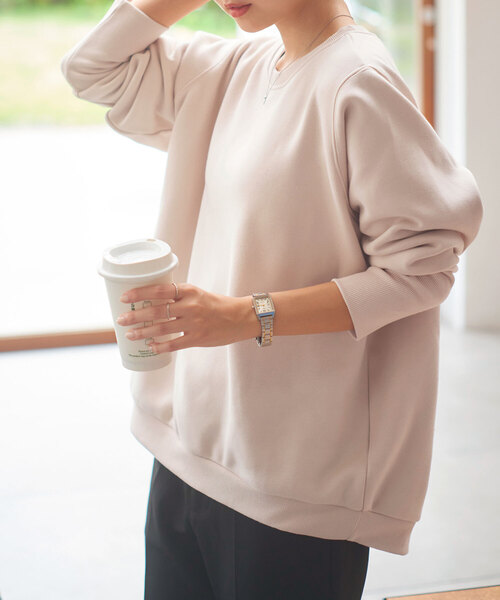 KOBE LETTUCE（コウベレタス）の「[ ぬく盛り ] ドルマンプルオーバー（スウェット・レディース・アイボリー/ブラック/グレー/ピンク系/ネイビー/ピンク・M）」の6枚目の写真