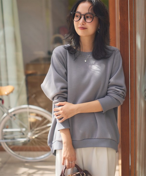 KOBE LETTUCE（コウベレタス）の「[ ぬく盛り ] ドルマンプルオーバー（スウェット・レディース・アイボリー/ブラック/グレー/ピンク系/ネイビー/ピンク・M）」の4枚目の写真