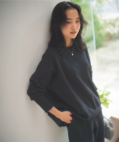 KOBE LETTUCE（コウベレタス）の「[ ぬく盛り ] ドルマンプルオーバー（スウェット・レディース・アイボリー/ブラック/グレー/ピンク系/ネイビー/ピンク・M）」の3枚目の写真