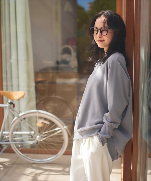 KOBE LETTUCE（コウベレタス）の「[ ぬく盛り ] ドルマンプルオーバー（スウェット・レディース・アイボリー/ブラック/グレー/ピンク系/ネイビー/ピンク・M）」の10枚目の写真