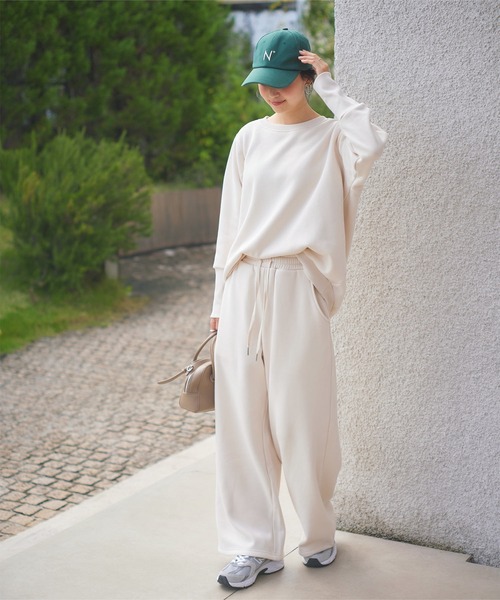 KOBE LETTUCE（コウベレタス）の「[ ぬく盛り ] ドルマンプルオーバー（スウェット・レディース・アイボリー/ブラック/グレー/ピンク系/ネイビー/ピンク・M）」の22枚目の写真