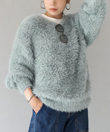 MIMIMEMETE | DOUGHY SHAGGY KNIT［Vネックプルオーバー］(ニット/セーター)