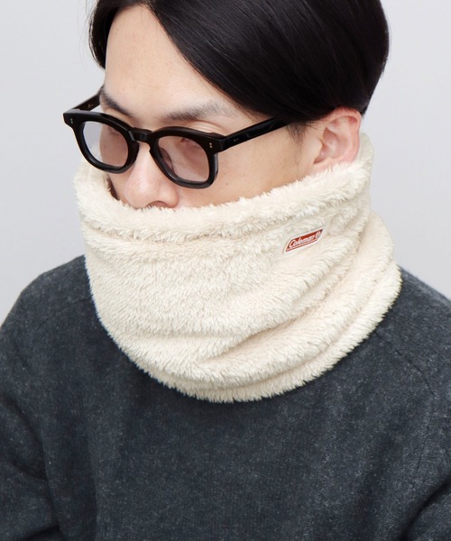 COLEMAN（コールマン）の「たっぷりボリューム ファーフリース 裏ボア ネックウォーマー（ネックウォーマー/スヌード・メンズ・ブラック/カーキ/アイボリー/ブラウン・FREE）」の14枚目の写真