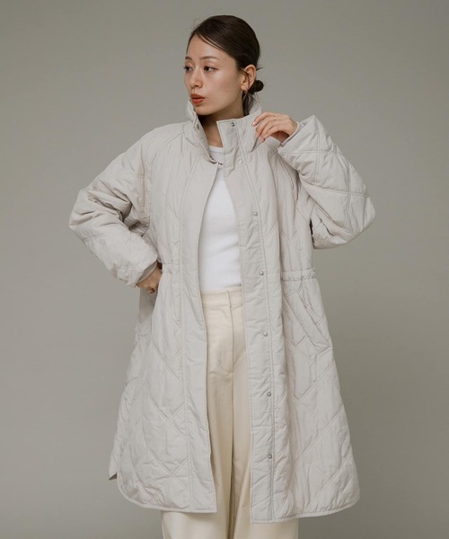 URBAN RESEARCH Sonny Label（アーバンリサーチサニーレーベル）の「キルティングスタンドコート（その他アウター・レディース・ブラック/ライトベージュ/ライトカーキ・FREE）」の5枚目の写真