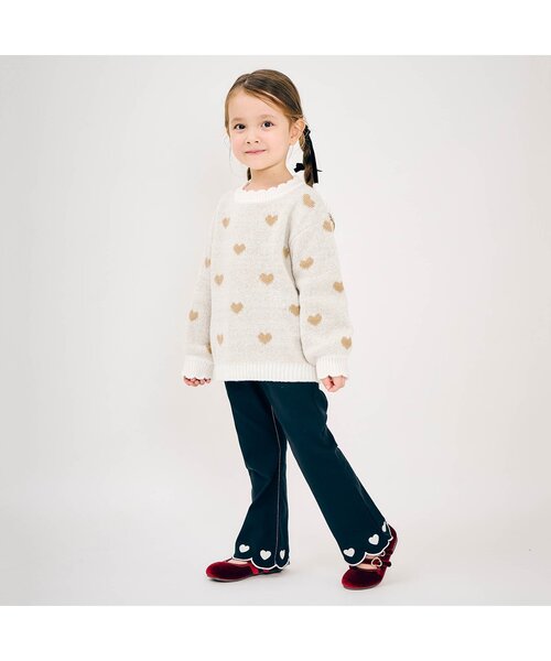 apres les cours（アプレレクール）の「アソート総柄・ロゴニット（ニット/セーター・キッズ・レッド/アイボリー/ラベンダー/キナリ・140/120/100/90）」の5枚目の写真