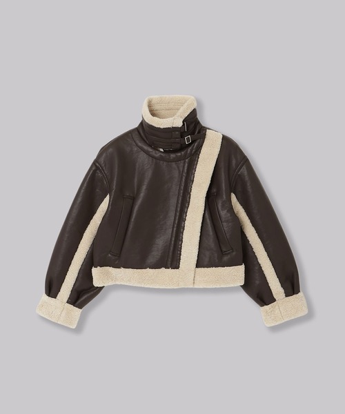 EVRIS  ライダースムートーンジャケット EVRIS ライダースムートーンジャケット フェイクムートンライダース