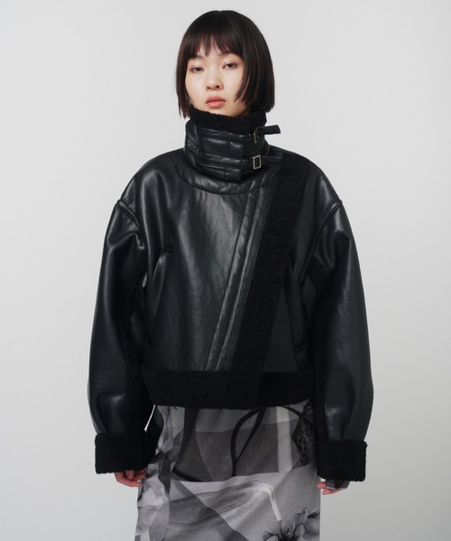 セール】IMITATION MOUTON CROPPED RIDERS JACKET / イミテーション セール】IMITATION MOUTON CROPPED RIDERS JACKET / イミテーション