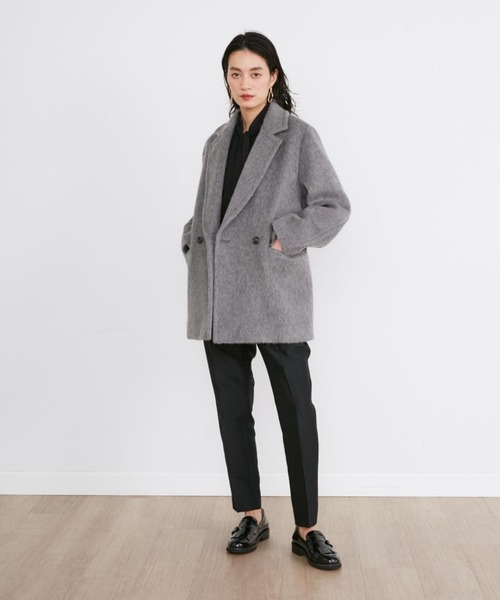 【美品】for/c シャギー ピーコート　ネイビー　M 美品】for/c シャギー ピーコート ネイビー M セール】シャギーミディ