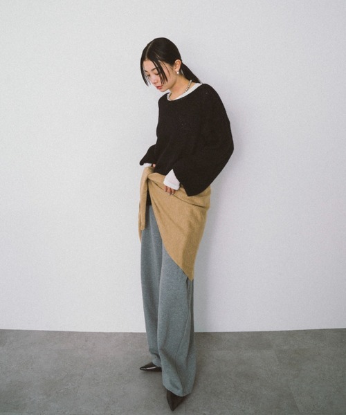 ohana ✨カトリーヌアンドレ フランス製 洗える ニット ストール トライアングルニットストール（ストール/ショール）｜HANNE