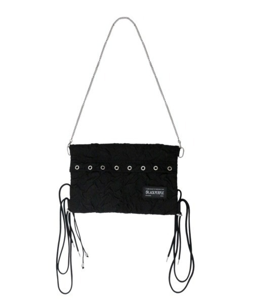 BLACKPURPLE（ブラックパープル）の「韓国ブランド BLACK PURPLE ブラックパープル Lucky string multi bag ショルダーバッグ ナップサック リュックサック 2wayバッグ 大容量 肩掛けバッグ カバン 鞄 黒バッグ 韓国ファッション 韓国ストリート ストリートファッション（バックパック/リュック・メンズ・ブラック・ONE SIZE）」の3枚目の写真
