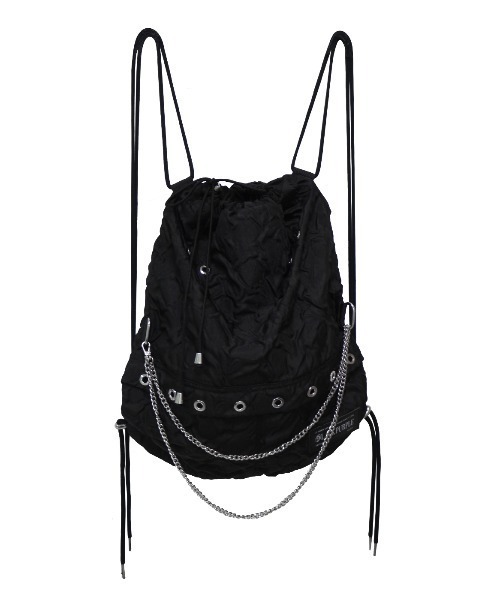 BLACKPURPLE（ブラックパープル）の「韓国ブランド BLACK PURPLE ブラックパープル Lucky string multi bag ショルダーバッグ ナップサック リュックサック 2wayバッグ 大容量 肩掛けバッグ カバン 鞄 黒バッグ 韓国ファッション 韓国ストリート ストリートファッション（バックパック/リュック・メンズ・ブラック・ONE SIZE）」の12枚目の写真