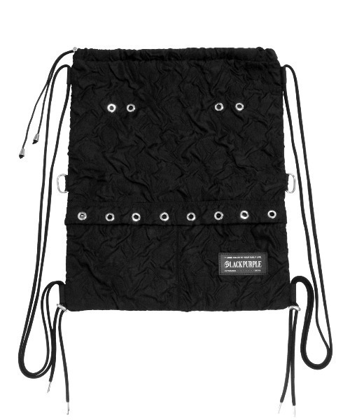 BLACKPURPLE（ブラックパープル）の「韓国ブランド BLACK PURPLE ブラックパープル Lucky string multi bag ショルダーバッグ ナップサック リュックサック 2wayバッグ 大容量 肩掛けバッグ カバン 鞄 黒バッグ 韓国ファッション 韓国ストリート ストリートファッション（バックパック/リュック・メンズ・ブラック・ONE SIZE）」の13枚目の写真