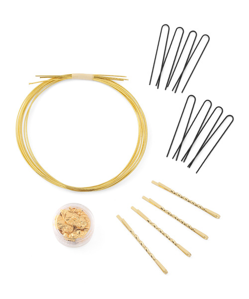 ANEMONE（アネモネ）の「ホイルフレーク付水引ヘアアレンジセット（カチューシャ・レディース・マルチ/ゴールド・FREE）」の4枚目の写真