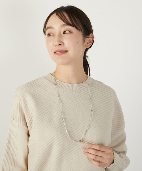 MELROSE claire（メルローズ クレール）の「【編み込みネックレス】（ネックレス・レディース・シルバー/ブラック・FREE）」の3枚目の写真