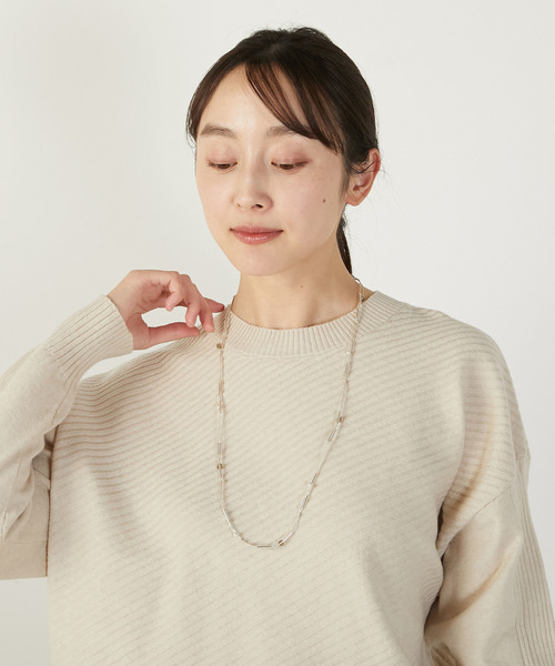 MELROSE claire（メルローズ クレール）の「【編み込みネックレス】（ネックレス・レディース・シルバー/ブラック・FREE）」の4枚目の写真