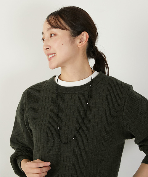 MELROSE claire（メルローズ クレール）の「【編み込みネックレス】（ネックレス・レディース・シルバー/ブラック・FREE）」の6枚目の写真