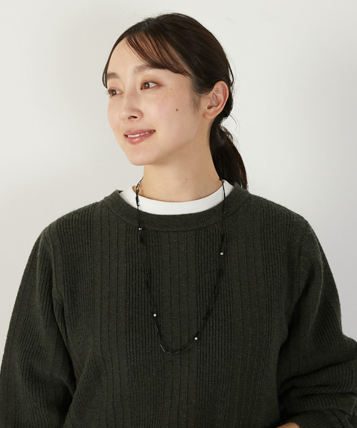 MELROSE claire（メルローズ クレール）の「【編み込みネックレス】（ネックレス・レディース・シルバー/ブラック・FREE）」の7枚目の写真