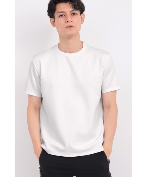 TORNADO MART(トルネードマート)の「TORNADO MART∴コットンナイロンクルー半袖カットソー(Tシャツ/カットソー・メンズ・ブラック/ホワイト・L/LL/M)」の2枚目の写真