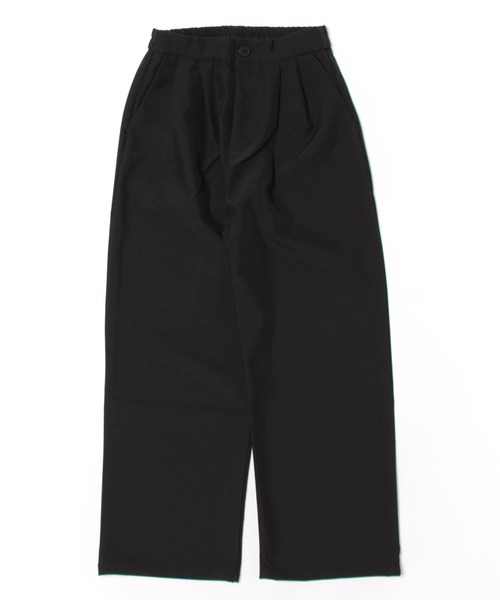 WEGO（ウィゴー）の「WEGO/【セットアップ対応】ベーシックスラックスワイドストレートパンツ（スラックス・レディース・ブラック/ホワイト/ブラウン・LARGE/SMALL/MEDIUM）」の5枚目の写真