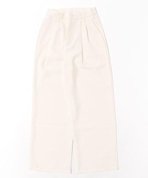 WEGO（ウィゴー）の「WEGO/【セットアップ対応】ベーシックスラックスワイドストレートパンツ（スラックス・レディース・ブラック/ホワイト/ブラウン・LARGE/SMALL/MEDIUM）」の4枚目の写真