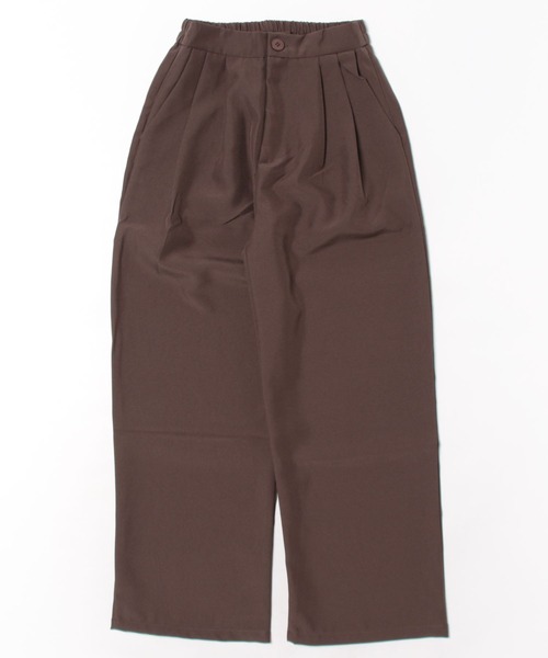 WEGO（ウィゴー）の「WEGO/【セットアップ対応】ベーシックスラックスワイドストレートパンツ（スラックス・レディース・ブラック/ホワイト/ブラウン・LARGE/SMALL/MEDIUM）」の7枚目の写真