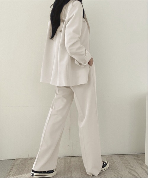 WEGO（ウィゴー）の「WEGO/【セットアップ対応】ベーシックスラックスワイドストレートパンツ（スラックス・レディース・ブラック/ホワイト/ブラウン・LARGE/SMALL/MEDIUM）」の10枚目の写真