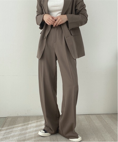 WEGO（ウィゴー）の「WEGO/【セットアップ対応】ベーシックスラックスワイドストレートパンツ（スラックス・レディース・ブラック/ホワイト/ブラウン・LARGE/SMALL/MEDIUM）」の16枚目の写真