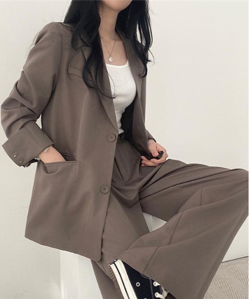 WEGO（ウィゴー）の「WEGO/【セットアップ対応】ベーシックスラックスワイドストレートパンツ（スラックス・レディース・ブラック/ホワイト/ブラウン・LARGE/SMALL/MEDIUM）」の19枚目の写真