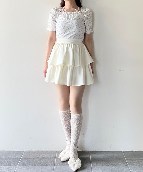 NOMAE（ノーマエ）の「サテンフリルティアードスカート（スカート