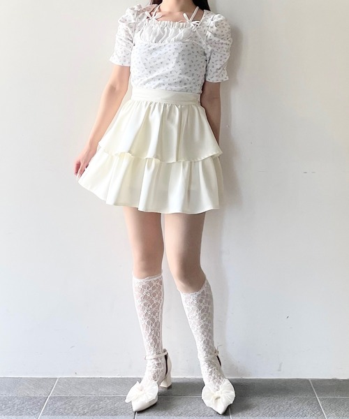 NOMAE（ノーマエ）の「サテンフリルティアードスカート（スカート