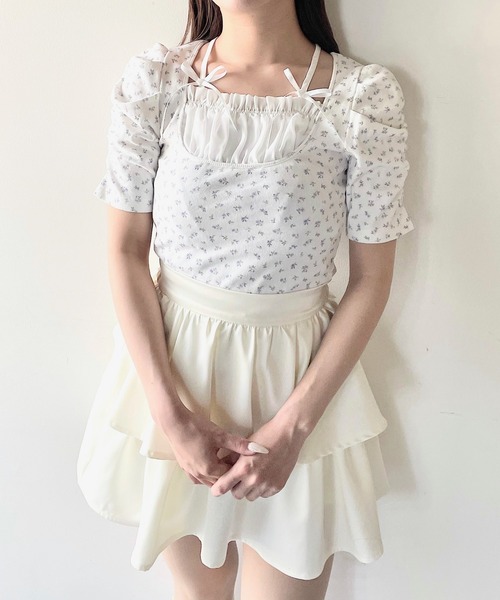 NOMAE（ノーマエ）の「サテンフリルティアードスカート（スカート