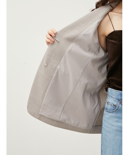 Mila Owen（ミラオーウェン）の「ドライタッチワイドショルダージャケット（テーラードジャケット・レディース・その他/ストライプ/ブラック・0/1）」の15枚目の写真