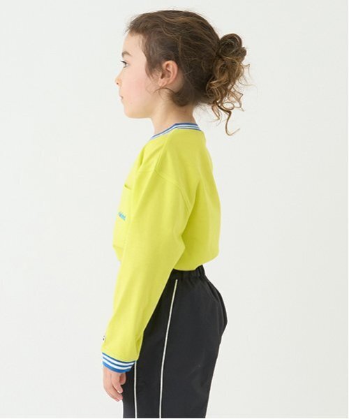 minimal（ミニマル）の「【防汚加工】天竺配色ラインリブTシャツ（Tシャツ/カットソー・キッズ・ホワイト/ライム/ターコイズブルー/ブラック・90cm/100cm/110cm/120cm/130cm/140cm）」の6枚目の写真