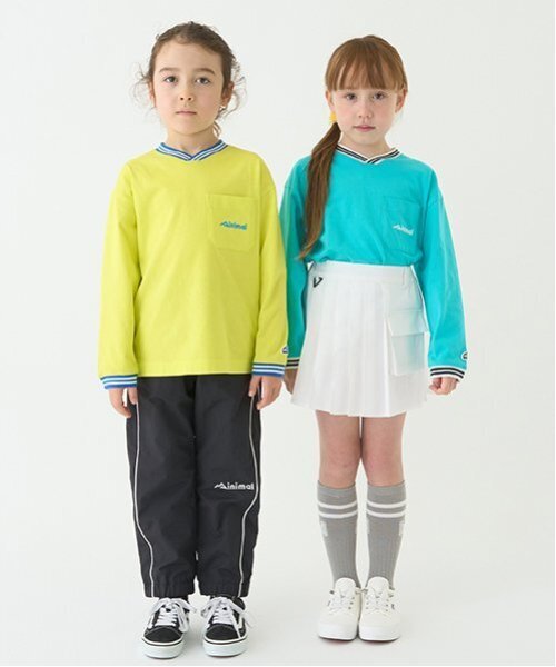 minimal（ミニマル）の「【防汚加工】天竺配色ラインリブTシャツ（Tシャツ/カットソー・キッズ・ホワイト/ライム/ターコイズブルー/ブラック・90cm/100cm/110cm/120cm/130cm/140cm）」の17枚目の写真