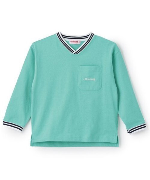 minimal（ミニマル）の「【防汚加工】天竺配色ラインリブTシャツ（Tシャツ/カットソー・キッズ・ホワイト/ライム/ターコイズブルー/ブラック・90cm/100cm/110cm/120cm/130cm/140cm）」の21枚目の写真