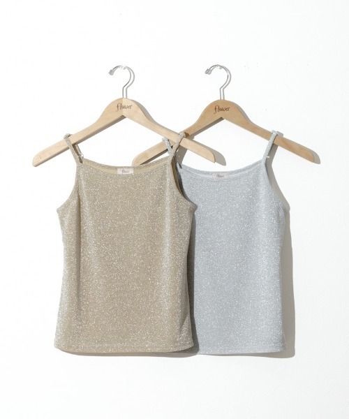 flower(フラワー)の「シャイニーキャミトップ5(キャミソール・レディース・シルバー/ゴールド・FREE)」の6枚目の写真