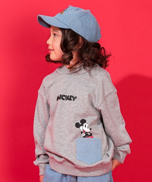 Disney（ディズニー）の「親子お揃い ディズニー デニムポケットパーカー 0197K（パーカー・キッズ・その他9/ブラック×レッド・80ｃｍ/90cm/110cm/100cm/120cm/140cm/150cm/130cm）」の2枚目の写真