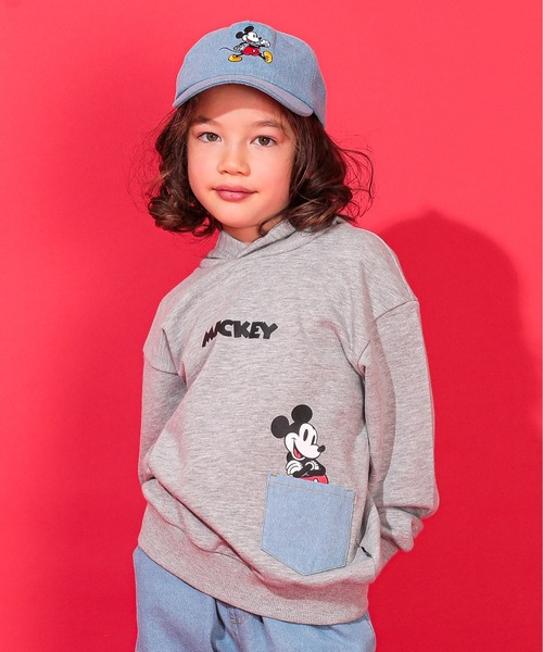 Disney（ディズニー）の「親子お揃い ディズニー デニムポケットパーカー 0197K（パーカー・キッズ・その他9/ブラック×レッド・80ｃｍ/90cm/110cm/100cm/120cm/140cm/150cm/130cm）」の5枚目の写真