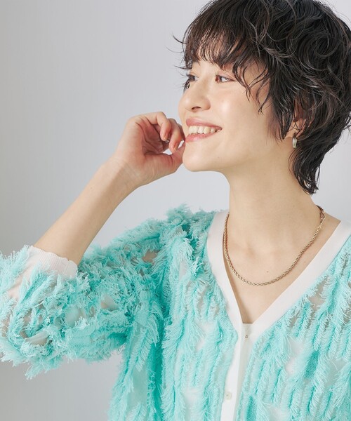 NOLLEY’S（ノーリーズ）の「《アンサンブル対応》《手洗い可能》カットフリンジ2WAYカーディガン（カーディガン/ボレロ・レディース・ライトグレー/ブラック/オフホワイト/ミント・38）」の19枚目の写真